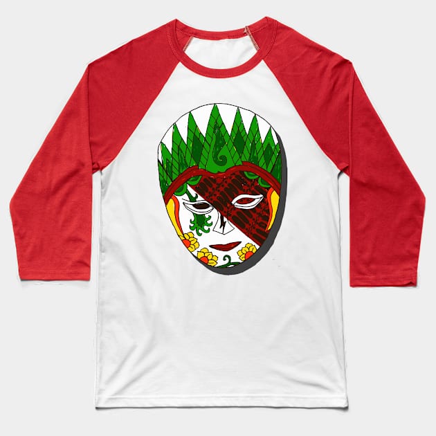 Two Face Pattern Baseball T-Shirt by tebulation